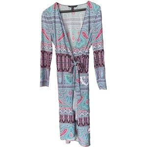 BCBGMaxAzria Paisley Patterned Wrap Dress